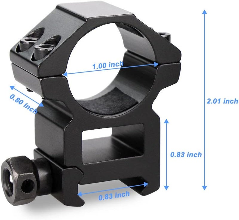 Modkin Store Scope Rings, Rifle Scope Mount High Profile Scope Mounts for Picatinny Rail (1 inch, 2 Pieces) - Image 5